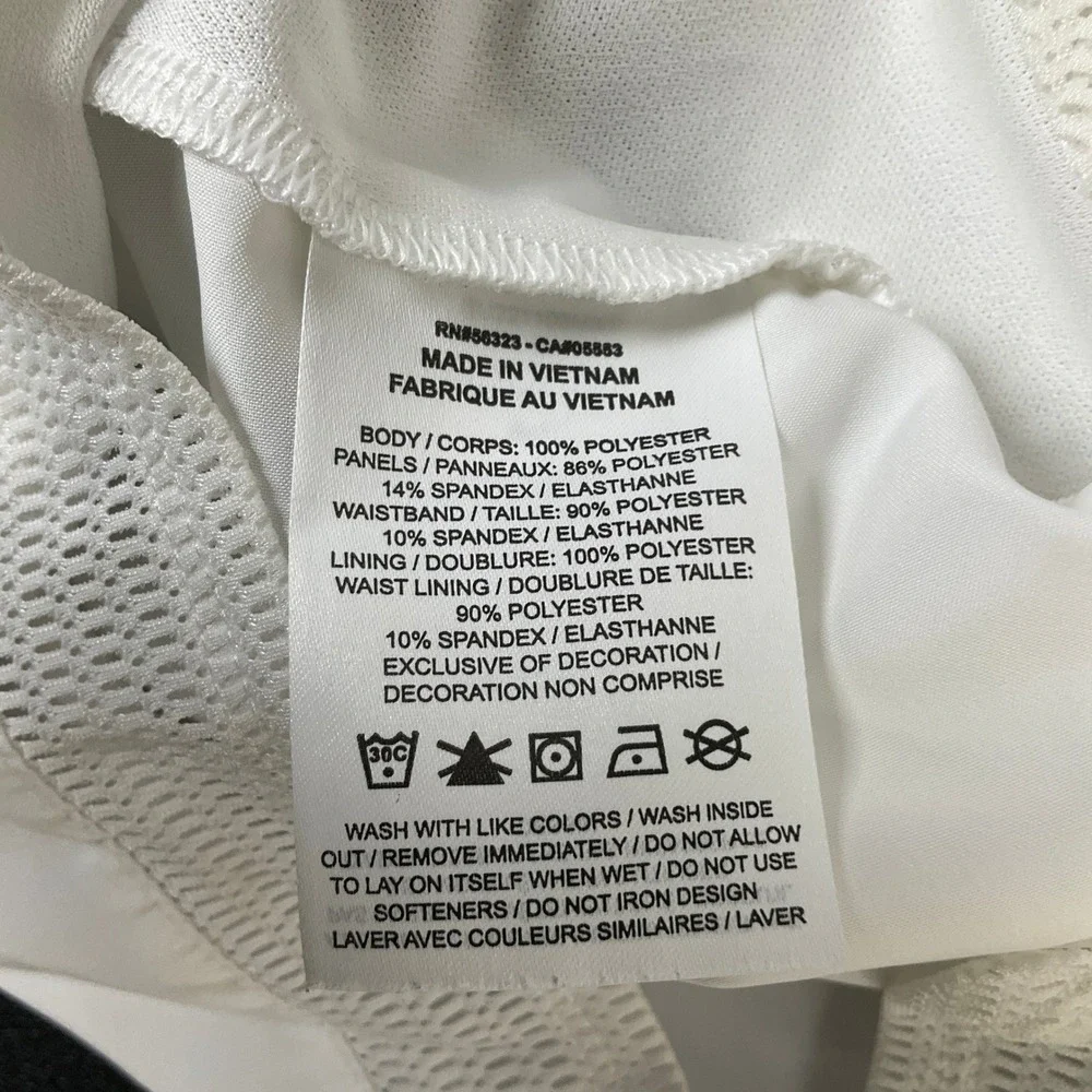 Nike Dri-FIT Running Shorts Womens M‎ White Mesh Trim Zip Pocket Lightweight